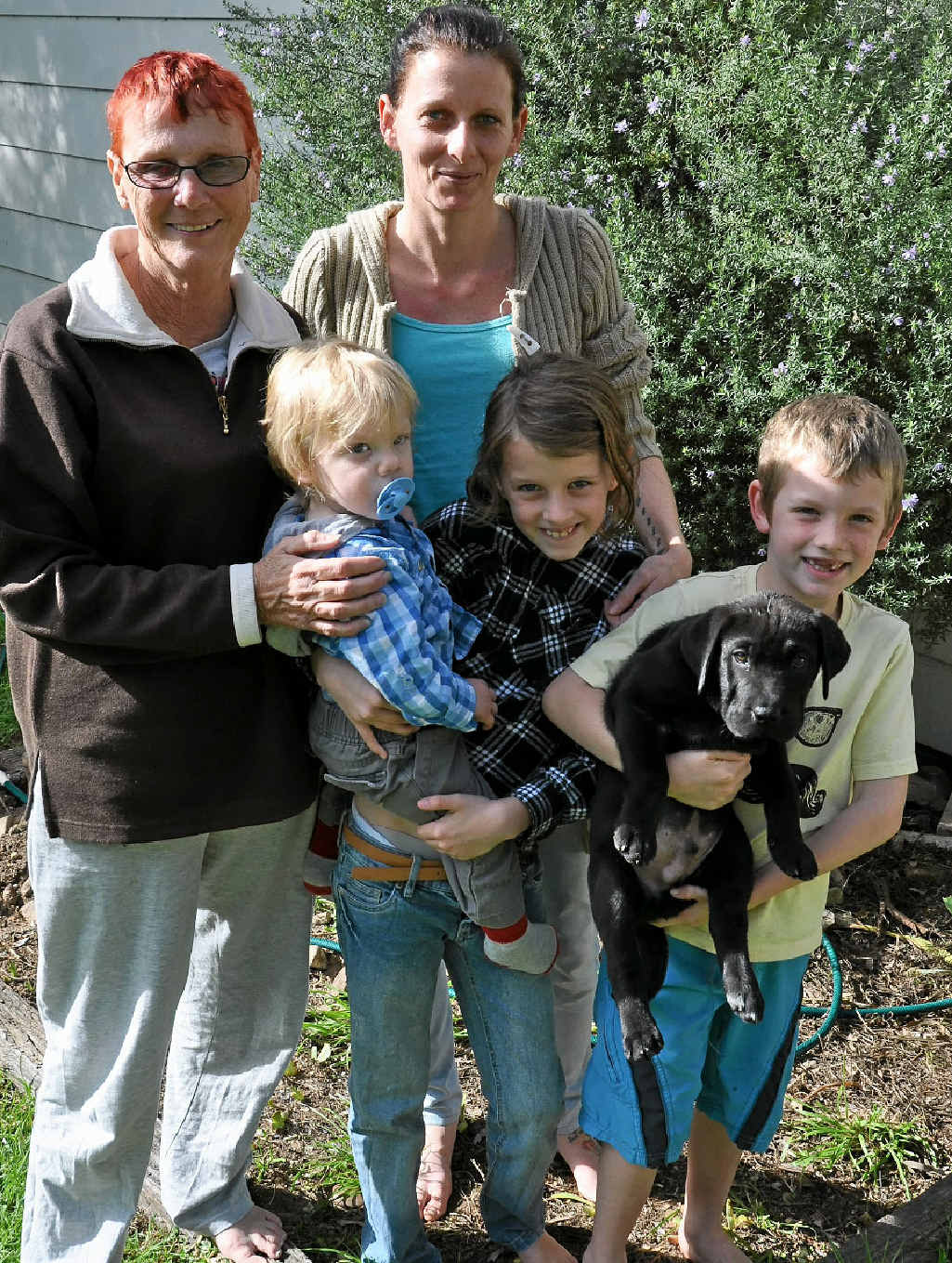 Gail Lynch’s sister Lyn McMillan, niece Jas McLaren and her children Archer, Trinity and Hunter Preston, have never given up hope. Gail Lynch’s sister Lyn McMillan, niece Jas McLaren and her children Archer, Trinity and Hunter Preston, have never given up hope.